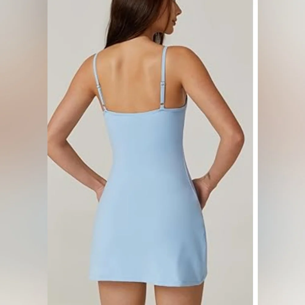 New QINSEN Light Blue Tennis Dress. Small - Picture 3 of 8